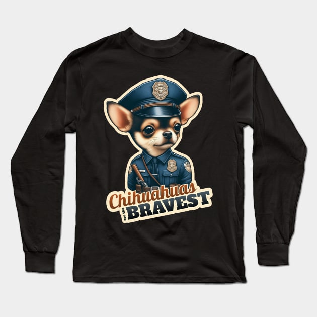 Chihuahua Policeman Long Sleeve T-Shirt by k9-tee